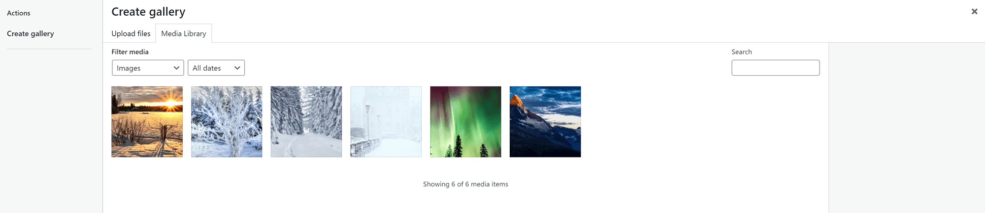 Come creare una galleria in WordPress: Libreria multimediale