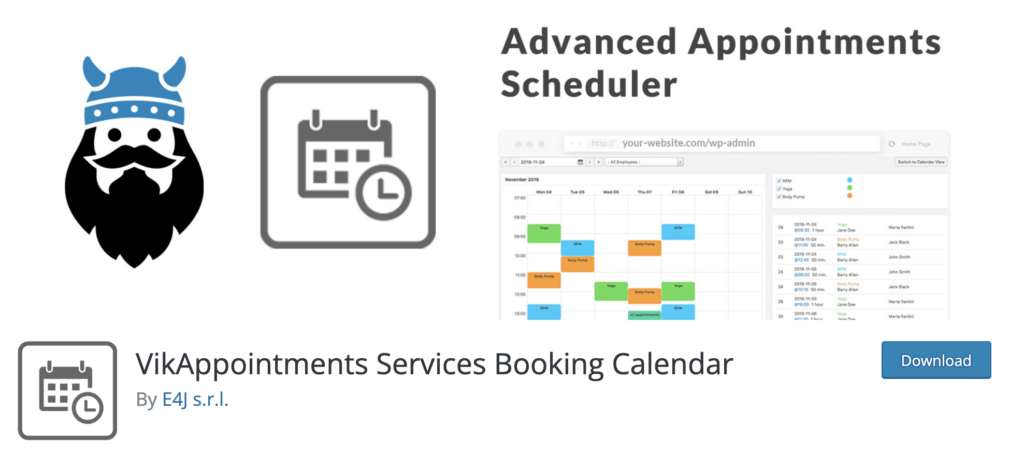 calendario di prenotazione dei servizi di appuntamenti vik