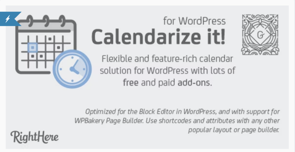 Calendarizzala soluzione di calendario per wordpress