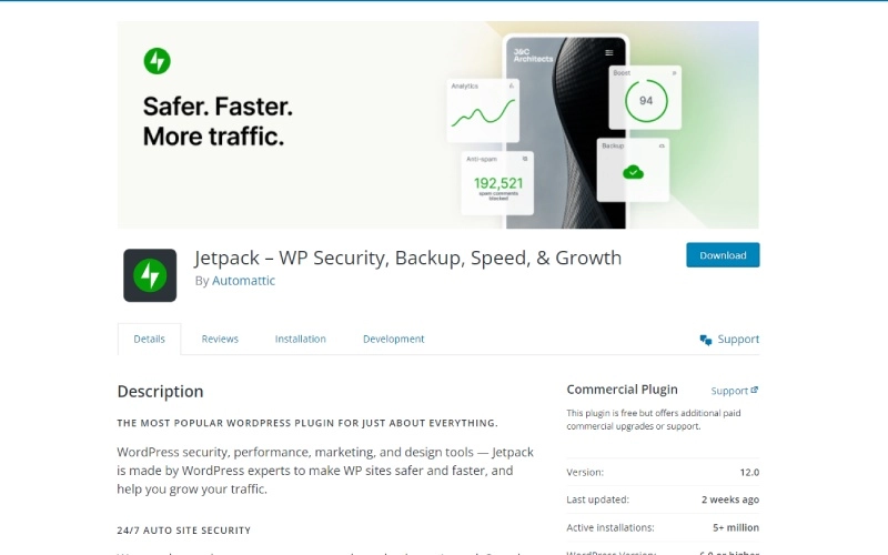Die 9 besten Backup-WordPress-Plugins für vollständige Website-Sicherheit (2023) 1 Jetpack