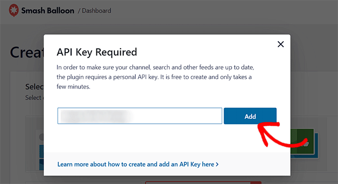Fügen Sie den YouTube-API-Schlüssel hinzu Add YouTube API key