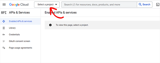 Klicken Sie auf die Schaltfläche Projekt auswählen Click Select Project button
