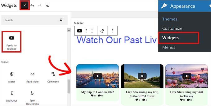 YouTube-Feed als Widget hinzufügen Add YouTube Feed as a widget
