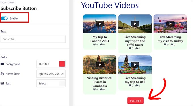 Abonnieren-Schaltfläche anpassen Customize Subscribe button