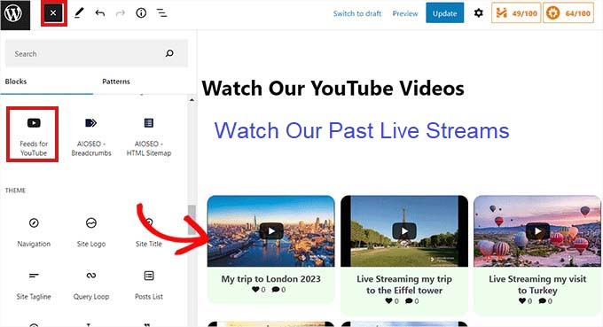 Betten Sie den YouTube-Feed auf einer Seite ein Embed YouTube Feed on a page