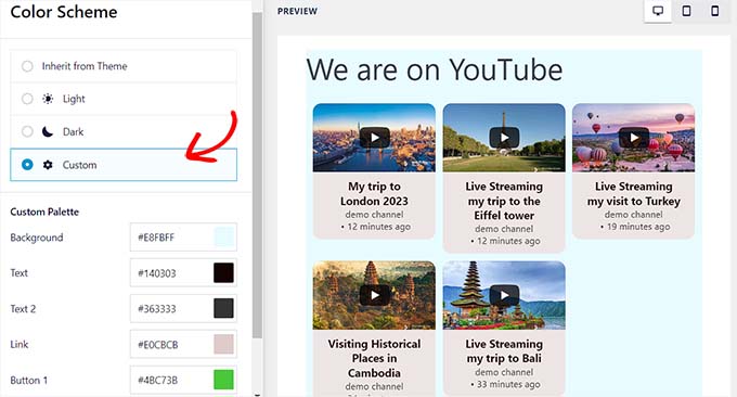 Passen Sie das Farbschema des Feeds an Customize feed color scheme