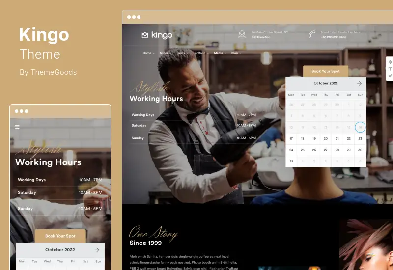 Kingo Theme - Buchen WordPress Theme für kleine Unternehmen