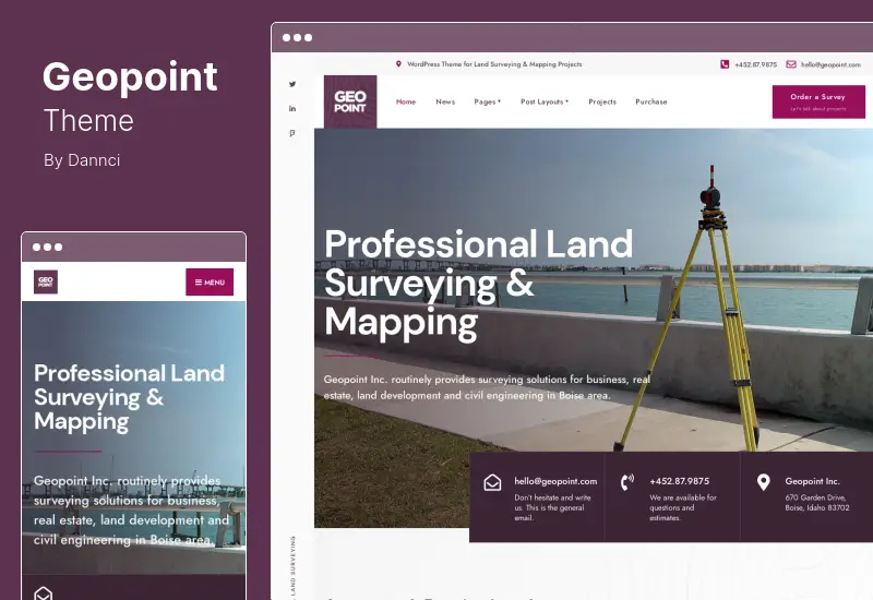 Geopoint-Thema - Landvermessung und Kartierung WordPress-Theme