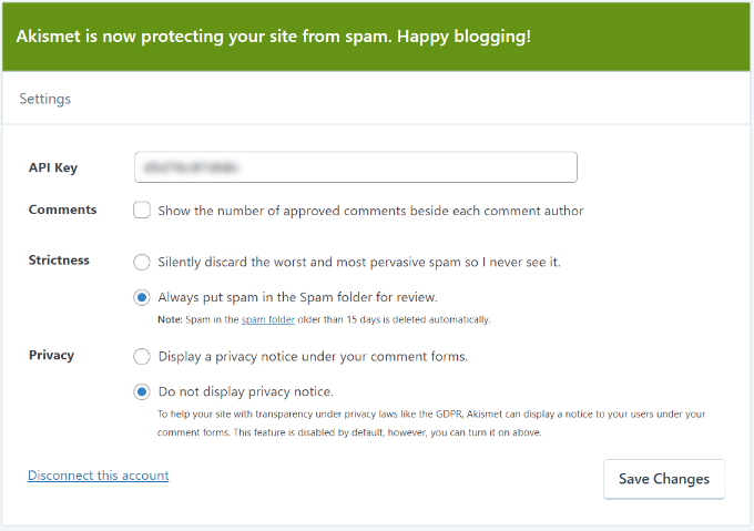 Akismet을 사용하여 자동으로 댓글 조정 Moderating comments automatically using Akismet