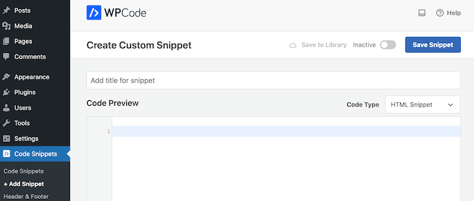 WordPress용 WPCode 코드 스니펫 플러그인 The WPCode code snippets plugin for WordPress