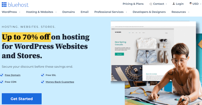 Bluehost 웹 호스팅 제공업체 The Bluehost web hosting provider