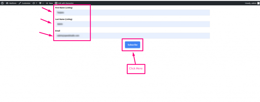 Testen Sie das mit MetForm erstellte ActiveCampaign WordPress-Formular