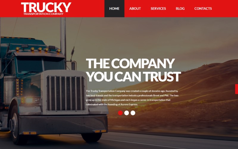 Ponad 13 najlepszych motywów WordPress dla firm logistycznych 6 Trucky TempleMonster