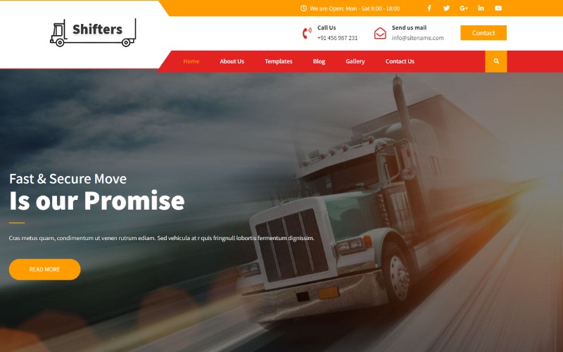 Ponad 13 najlepszych motywów WordPress dla firm logistycznych 12 Grace Themes Shifters Lite