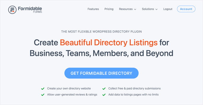 Pagina Formidable Forms Directory The Formidable Forms Directory Page