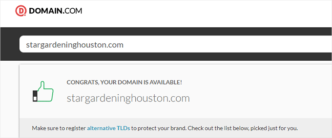 可注册域名 Domain available for registration