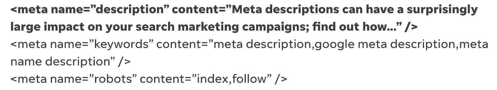 Meta-Beschreibungsbeispiel in HTML meta description example in HTML