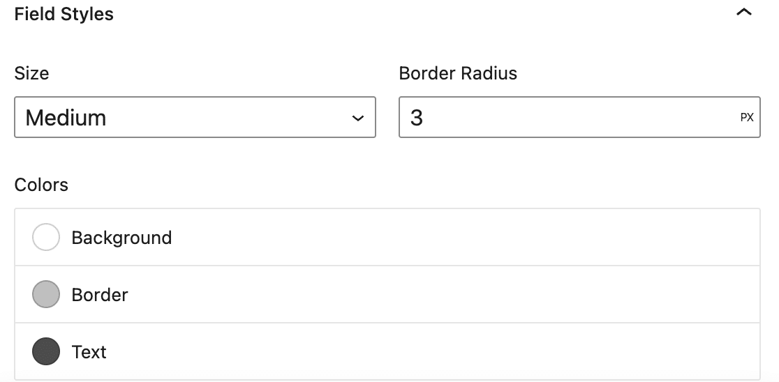 Style contact forms with field styles