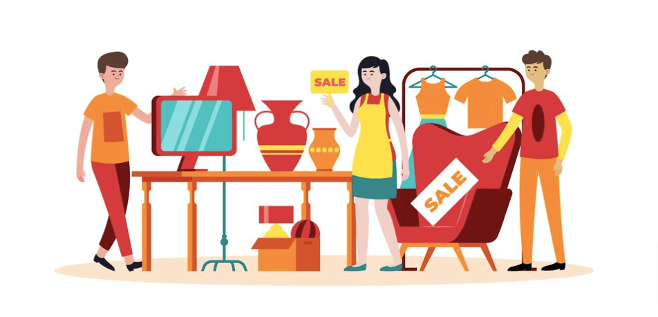 Esta imagem mostra um grupo de crianças preparando itens de moda para o dia do mercado escolar.