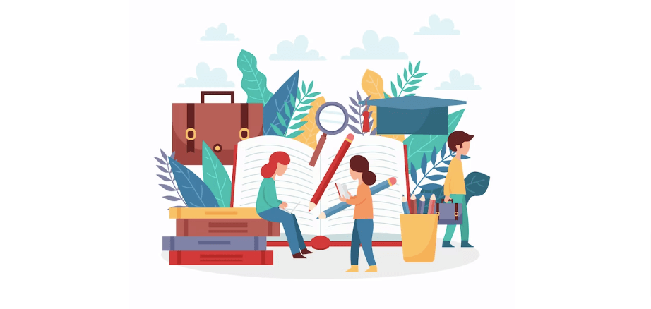 Esta é uma captura de tela que mostra um grupo de alunos do ensino médio procurando ideias para o dia do mercado.