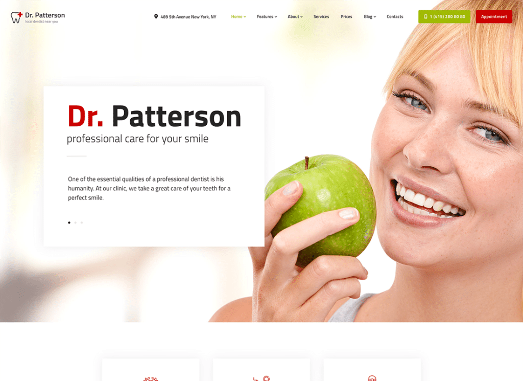 Dr.Patterson - ธีม WordPress ของแพทย์และการดูแลสุขภาพ