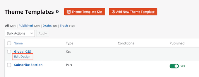 编辑全局 CSS 设置 Editing the global CSS settings
