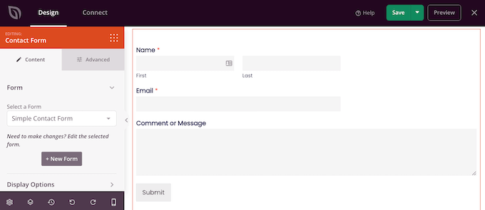 使用 WPForms 将联系表单添加到模板工具包 Adding a contact form to a template kit using WPForms