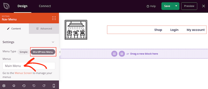 显示 WordPress 导航菜单 Showing a WordPress navigation menu