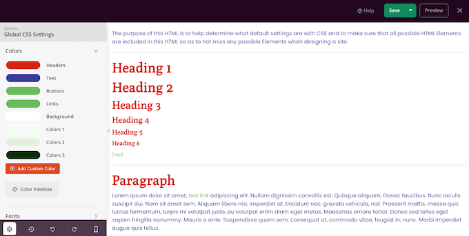 更改网站模板套件中的颜色 Changing the colors in a website template kit