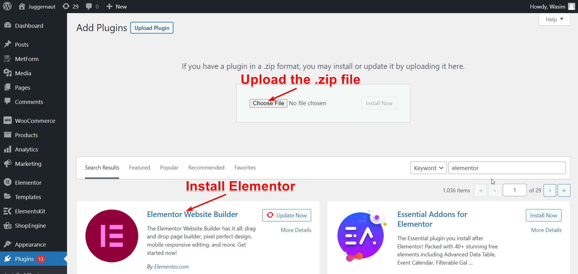 安装并激活 Elementor - 创建志愿者申请表