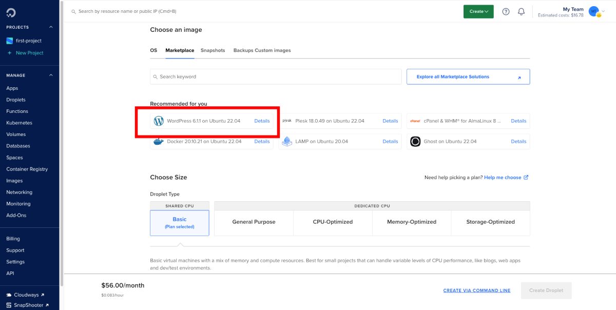 WordPress na Ubuntu DigitalOcean