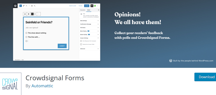 Crowdsignal Wtyczka ankiety WordPress