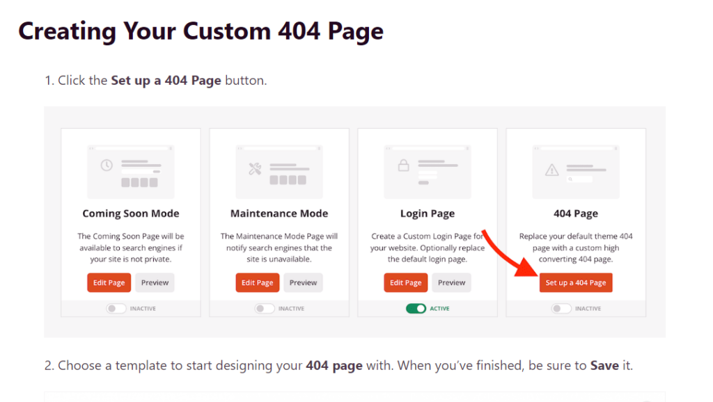 Özel bir 404 sayfası oluşturmak için bilgi grafiği