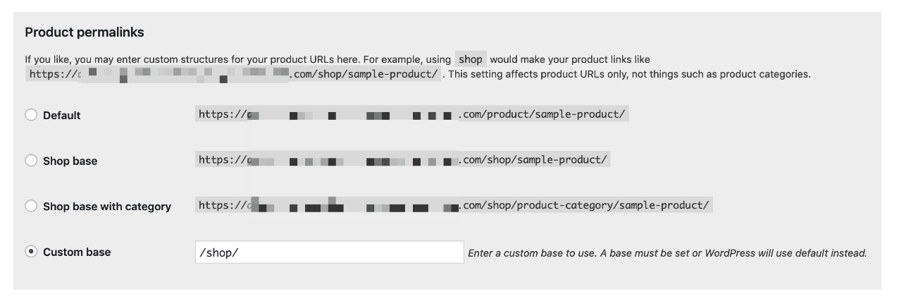 อัปเดตลิงก์ถาวร WooCommerce ใน WordPress