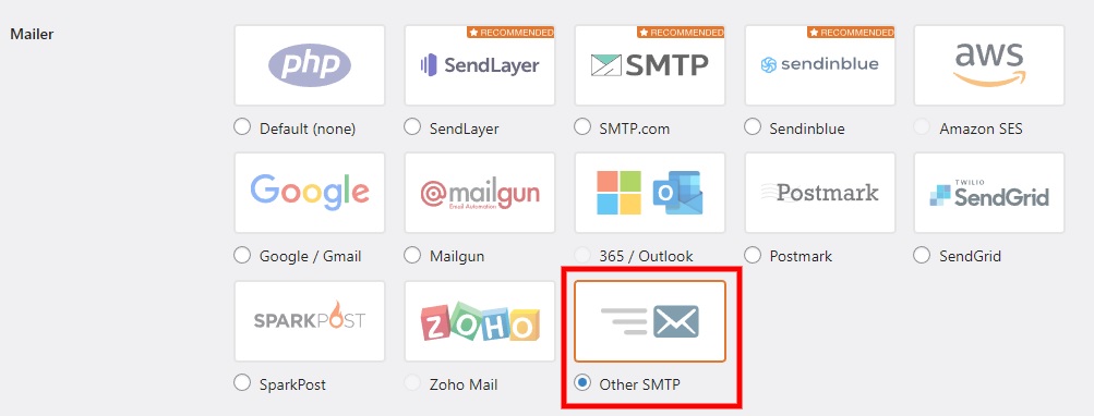 smtp-Mailer konfiguriert die SMTP-Einstellungen von WordPress