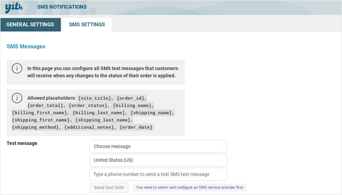 Plugin Notifikasi SMS Yith Yith SMS Notifications Plugin