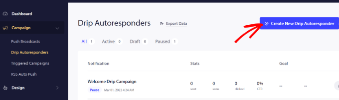 Buat autoresponder tetes baru Create a new drip autoresponder