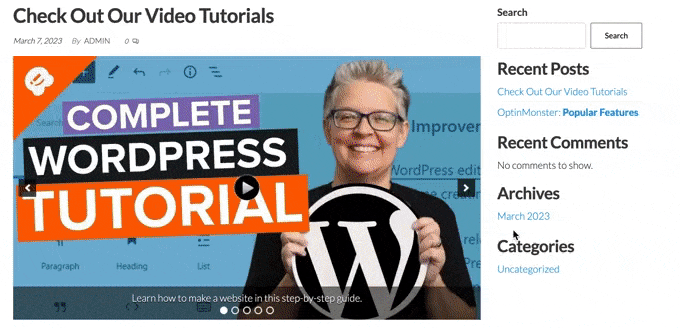 Contoh slider WordPress, dibuat menggunakan SeedProd An example of a WordPress slider, created using SeedProd