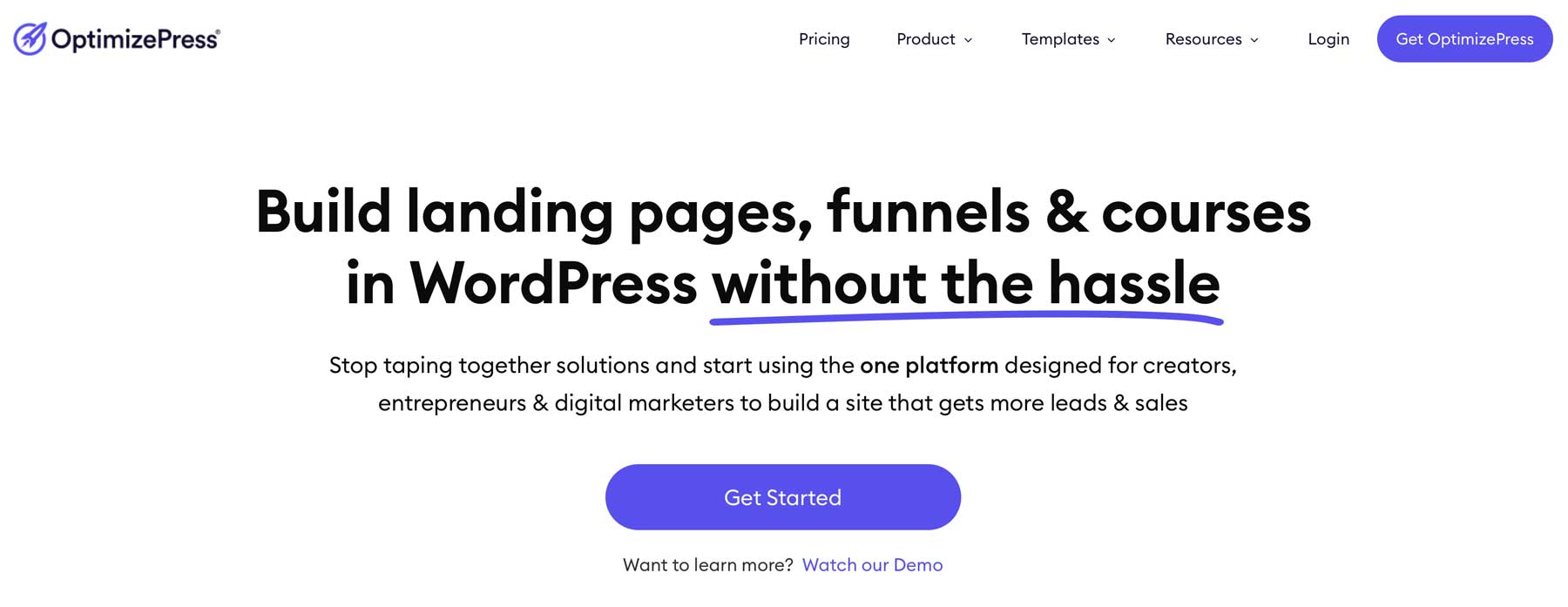 OptimizePress المكون الإضافي لمنشئ الصفحة المقصودة