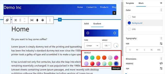 グラデーション ヘッダーを作成する Create a gradient header