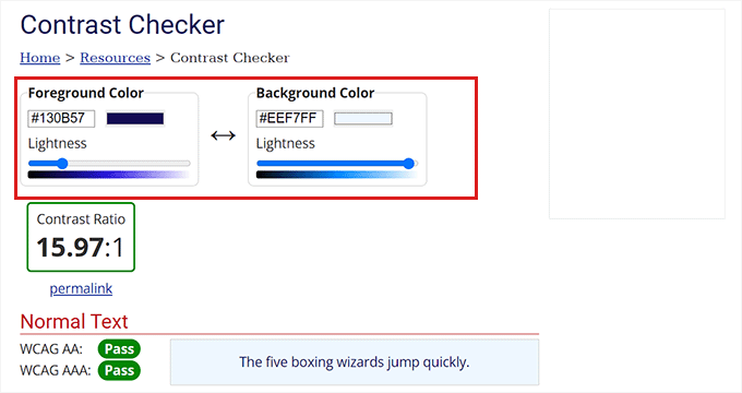 テキストと背景の色のコントラストを確認する Check text and background color contrast