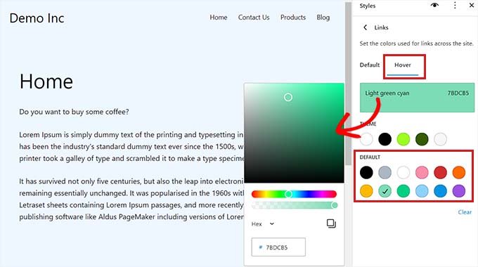 ホバー リンクの色を変更する Change the hover link color