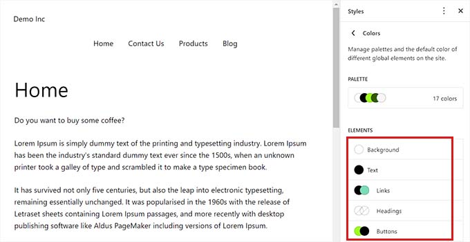スタイルパネルを開いて変更を保存する Open Styles panel to save changes