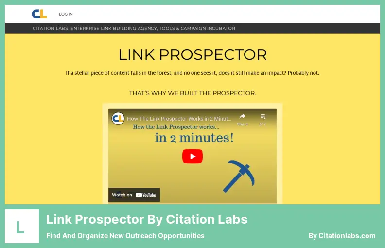 Link Prospector โดย Citation Labs - ค้นหาและจัดระเบียบโอกาสการเข้าถึงใหม่