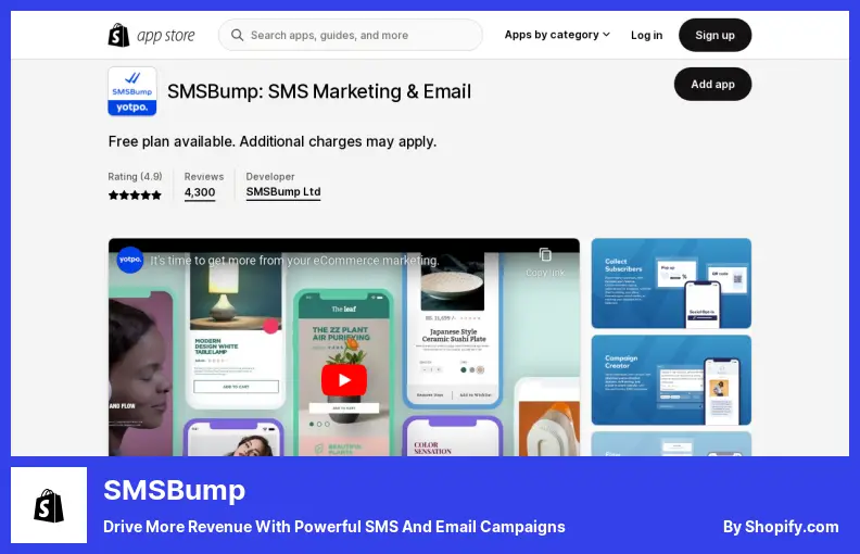 SMSBump — Увеличьте доход с помощью мощных SMS-кампаний и кампаний по электронной почте