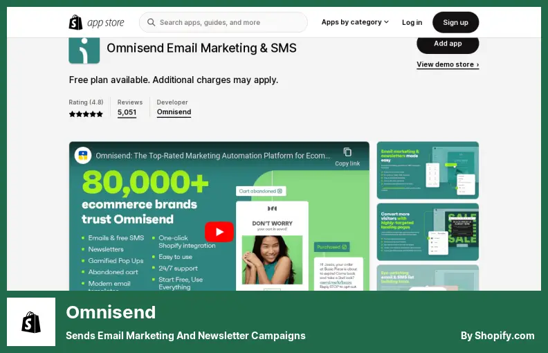 Omnisend - отправляет маркетинговые рассылки по электронной почте и информационные бюллетени