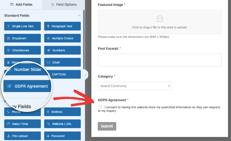 acuerdo gdpr en wpforms - IsItWP - Detector de temas de WordPress gratuito gdpr agreement in wpforms