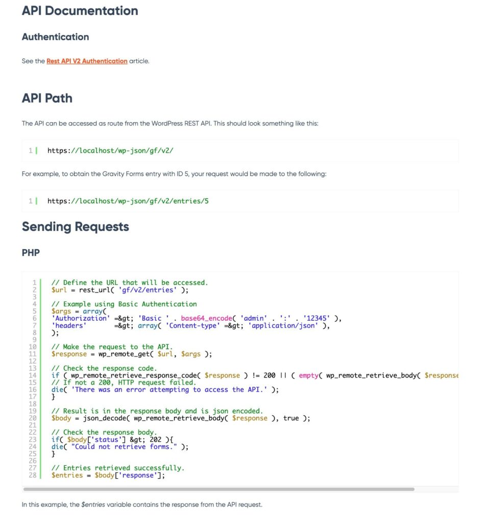 Esempio di documentazione software per documenti API