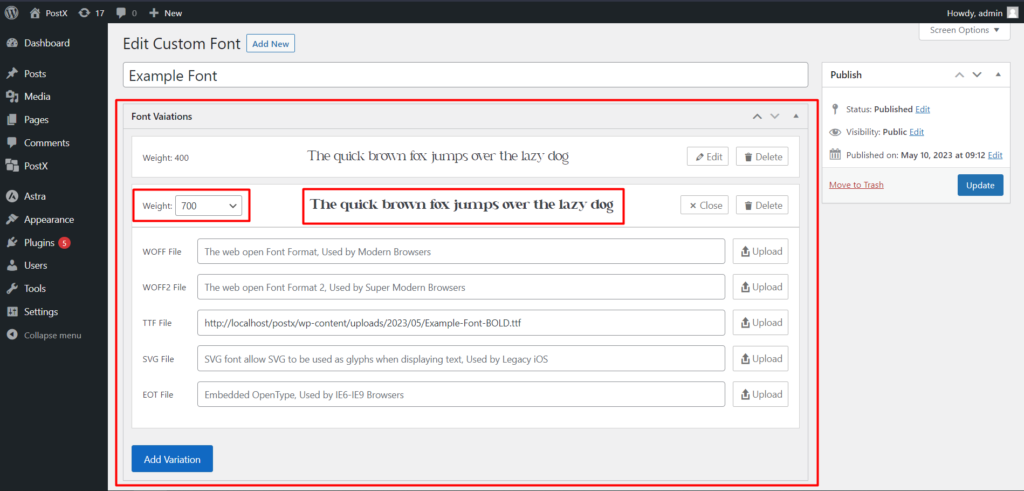 WordPress カスタム フォントを追加する方法: タイポグラフィを完全にコントロールする 11 Adding Bold Variation of Custom Font
