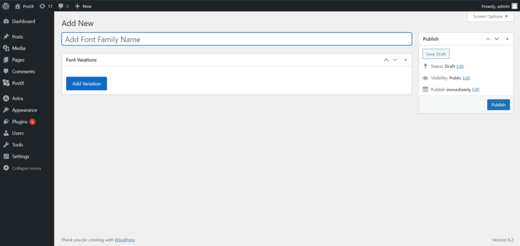 WordPress カスタム フォントを追加する方法: タイポグラフィを完全にコントロールする 6 PostX Custom Font Adding Page
